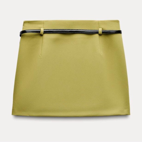 Zara Mini Belted Pistachio Skirt XS - Picture 4 of 7